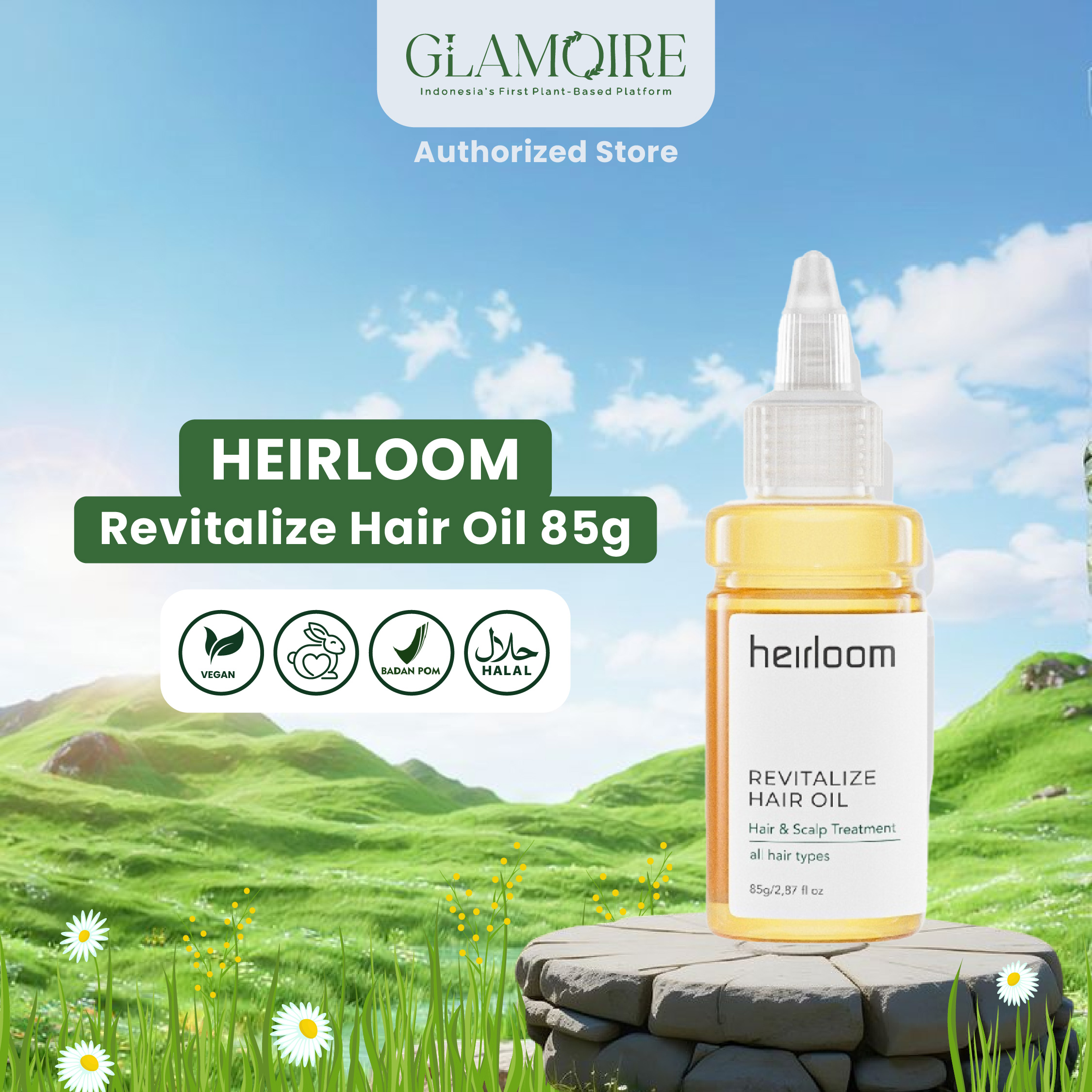 Heirloom Revitalize Hair Oil 85g [BPOM] - Serum Rambut Anti Rontok